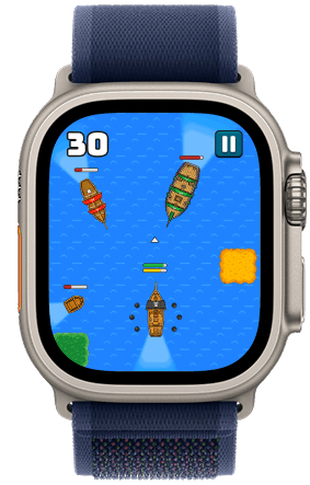 Apple Watch arcade boat mini-game